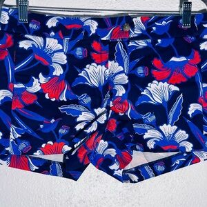 J Crew Shorts Chino Tropical Surf Island Glam Floral Summer Resort Boho Blue 4